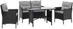 SVITA DALLAS Polyrattan Gartenm&ouml;bel Set 4-teilig 2 Sessel Sofa Tisch Inkl. Auflagen