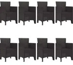 vidaXL Garten Essgruppe 9 pcs Braun Polypropylen - Braun