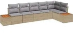 vidaXL Gartensofa-set mit Kissen 6 pcs Beige Poly Rattan - Beige