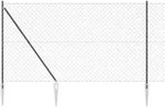 vidaXL Schwei&szlig;drahtzaun mit Spikes 10 x 1,5 m (B x H) - Grau