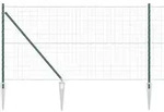 vidaXL Schwei&szlig;drahtzaun mit Spikes 25 x 1,0 m (B x H) - Gr&uuml;n