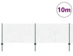 vidaXL Kettenzaun mit Pfosten 10 x 0,8 m (B x H) - Gr&uuml;n