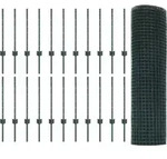 vidaXL Schwei&szlig;drahtzaun mit Pfosten 50 x 0,5 m (B x H) - Gr&uuml;n