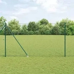 vidaXL Schwei&szlig;drahtzaun mit Spikes 10 x 1,5 m (B x H) - Gr&uuml;n