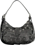 Elegante schwarze Mini-Damentasche mit verstellbarem Schultergurt - Schwarz