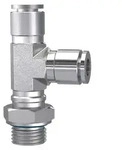 Riegler T-Steckverschraubung, L-Form, drehbar, G 1/4 a., Schlauch-&Oslash; 10, ES