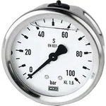 Riegler Glyzerinmanometer, CrNi-Stahl, G 1/4 hinten zentr., 0 - 1,0 bar, &Oslash; 63