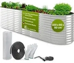 TTL GARDEN Hochbeet SPIRIT XL 320x80x80cm Silber &ndash; Metall oval verzinkt...