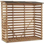 M MCombo Holzregal, Outdoor Kaminholzregel mit R&uuml;ckwand, Holzunterstand mit