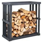 Westmann Holz Kaminholzregal Harald Anthrazit 52x108x106 cm - Grau