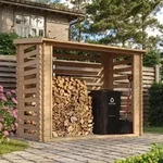 Holz Brennholzregal &ndash; 4,3 m3 &ndash; B146xL232xH199 cm - Kaminholzregal aussen -