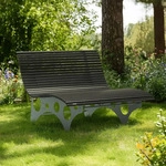 HOME DELUXE Wellenliege NIRA Anthrazit - 97 x 148 x 152 cm, ergonomisch geformt 