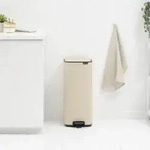 Brabantia Bo Pedal Bin, 30 l, Rechteckig, Stahl, Beige, Terrasse, Stahl - Beige