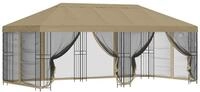 vidaXL Pavillon mit Seitenw&auml;nden 6 x 3 m Beige Polyester und Stahl
