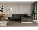 ALTDECOR Ecksofa in L-Form IREA-L1 232x165x80 cm Schwarz Corner Sofa Eckcouch...
