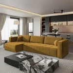 Masseno Ecksofa OLVERA mit Schlaffunktion L-Form, Sofa mit Bettkasten,