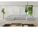 ALTDECOR Ecksofa in U-Form IREA-U2 386x165x80 cm Hellgrau Corner Sofa Bett...