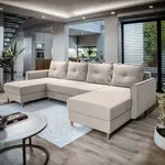 Masseno Ecksofa VERNI mit Schlaffunktion U-Form, Sofa mit Bettkasten,...