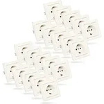 ABSINA Schutzkontakt Steckdose f&uuml;r Unterputz - 20x Wandsteckdose wei&szlig; 250V...