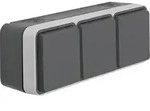 Hager SCHUKO-Aufputzsteckdose W.1, 3fach waagerecht, 16A, 250V, IP55, grau matt, 1
