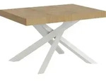 Volantis Premium Ausziehtisch 120/224x90 cm Natur-Eiche wei&szlig;e Beine - Wei&szlig;
