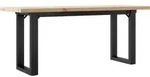 vidaXL Couchtisch O-Gestell 110x40x45,5 cm Massivholz Kiefer Stahl - Braun