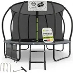 Juskys Trampolin SkyBounce M &Oslash; 305 cm mit Sicherheitsnetz & Leiter - Grau/Schwarz
