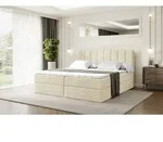 ALTDECOR Boxspringbett mit H4 Matratze und Topper - 140 x 200 cm - OTTA - Beige Samt