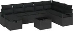vidaXL Sofa Set mit Kissen 6 pcs Poly-Rattan - Schwarz