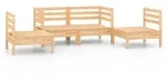 vidaXL 4-tlg. Garten-Lounge-Set Kiefer Massivholz - Braun