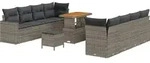 vidaXL Gartensofa-set 11 pcs Grau Poly-Rattan - Grau