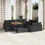 vidaXL Gartensofa-set 13 pcs Schwarz Poly-Rattan - Schwarz