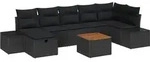 vidaXL Gartensofa-set mit Kissen 8 pcs Schwarz Poly Rattan - Schwarz