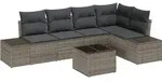 vidaXL Gartensofa-set mit Speicher Hellgrau Poly-Rattan - Hellgrau
