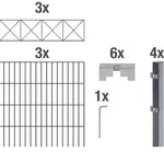 Alberts Doppelstabmattenzaun Nexus, H&ouml;he 120 cm, L&auml;nge 6 m, 2 m Matte,...