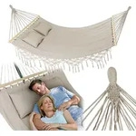 Outtec&reg; H&auml;ngematte mit 2 Kissen - 200x150 cm, bis 220kg - Boho Hammock f&uuml;r