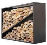 Stahl Kaminholzregal Hugo Schwarz 115x35x80 cm - Schwarz