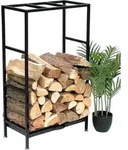 DanDiBo Kaminholzregal Innen Metall Schwarz Kaminholzst&auml;nder 80 cm mit Schublade