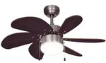 LED Deckenventilator, Zugschalter, Vor-R&uuml;cklauf, D 75 cm - Silber