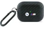 H&uuml;lle Case AirPods Pro 3 BMW Carbon-Optik schwarz Logo Metall mit Karabiner -