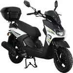 Motorroller Cross 2.0 125ccm 85km/h Euro 5+, wei&szlig;-gr&uuml;n mit Top Case GT Union -