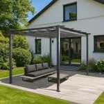 Aluminium Pergola HWC-N93, Gartenpavillon Pavillon Garten, stabiles 8cm-Gestell