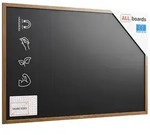 Schwarze magnetische Kreidetafel mit Holzrahmen 180x120cm - Schwarz