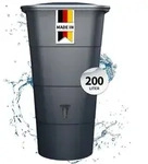 GARANTIA IBIZA Regentonne eckig 200 Liter graphite grey inkl. Deckel und Hahn - Grau