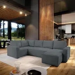 Masseno Ecksofa NORENA L-S mit Schlaffunktion U-Form, Sofa mit Bettkasten,