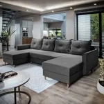 Masseno Ecksofa VERNI mit Schlaffunktion U-Form, Sofa mit Bettkasten,...