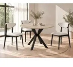 Runder Ausziehbarer Esstisch - Loft Style Tisch mit Metallbeinen - 120 bis 200...