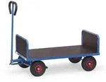 Fetra Handwagen 500 kg, Plattform 1.200 x 700 mm, 2 Stirnw&auml;nde, Vollgummireifen