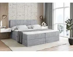 ALTDECOR Boxspringbett mit H4 Matratze und Topper - 180 x 200 cm - MOETI - Hellgrau