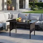 Poly-Rattan Esstisch MCW-G16, Esszimmertisch Gartentisch Tisch, Gastronomie 112x60cm